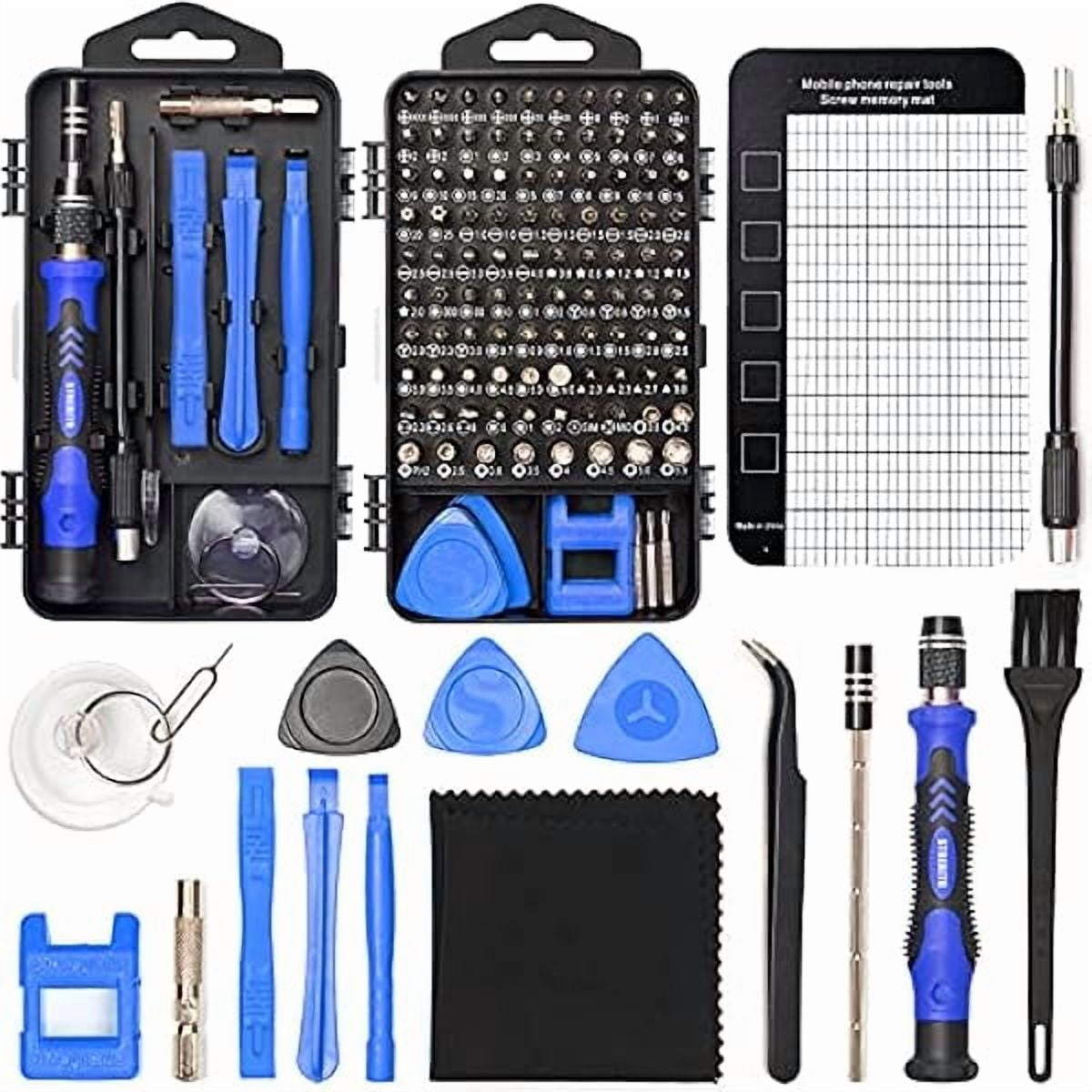 CJB Precision Magnetic Screwdriver Set 124-Piece Electronics Tool Kit with 101 Bits, for Computer, Laptop, Cell Phone, PC, MacBook, iPhone, PS4, PS5, Xbox Repair