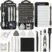 CJB Precision Screwdriver Set 124-Piece Electronics Tool Kit with 101 Bits Magnetic Screwdriver Set for Computer, Laptop, Cell Phone, PC, MacBook, iPhone, Nintendo, PS4, PS5, Xbox Repair