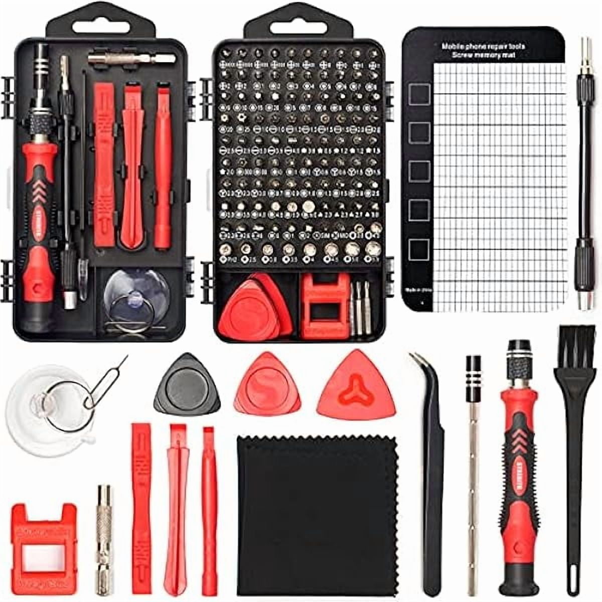 CJB Precision Screwdriver Set 124-Piece Electronics Tool Kit with 101 Bits Magnetic Screwdriver Set for Computer, Laptop, Cell Phone, PC, MacBook, iPhone, PS4, PS5, Xbox Repair
