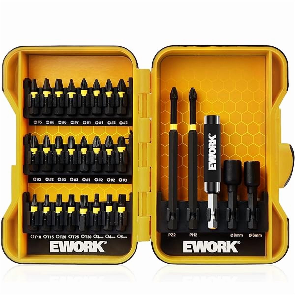 CJB Screwdriver Bit Set 1/4 Hex Shank S2 Alloy Steel 29-Piece Magnetic Screwdriver Bits for Impact Driver with Tough Case