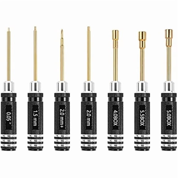 CJB Short Handle Hex Screwdriver Nut Driver Tool Kit for 1/18 1/24 RC Mini Crawler Car TRX4M SCX24 FCX24,7PCS