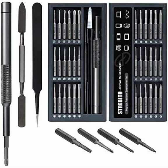CJB Small Screwdriver Set - 39 in 1 Precision Screwdriver Kit, Electronics Tool Set - PC, Laptop, RC, Computer, Phone Repair, S2 Steel Long Bits - Torx, Pentalobe, Triwing