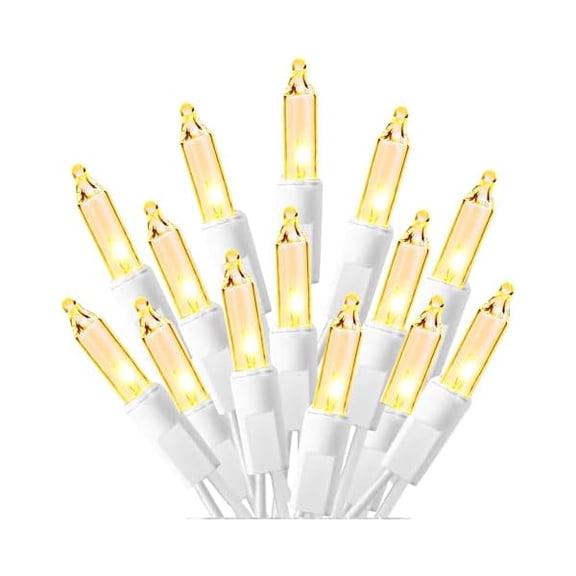 CJB Warm White Christmas Mini String Lights, 30FT 150 Incandescent White Wire Fairy Lights, Waterproof Christmas Decorations for Indoor Outdoor Party Garden Yard Decor
