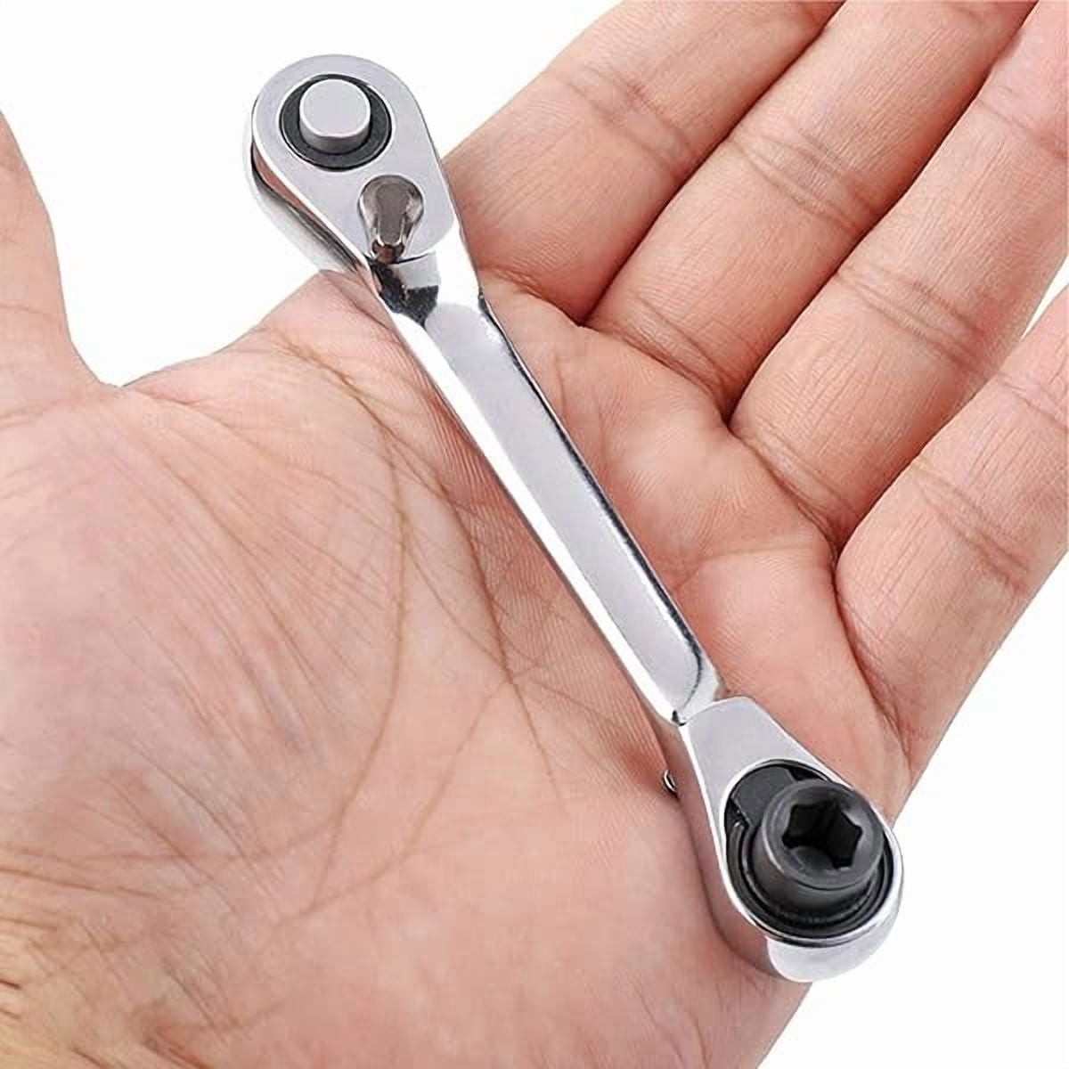 CJBSilver Ratchet Wrench 1/4 Inch Mini Double Headed 72 Tooth Drive ...