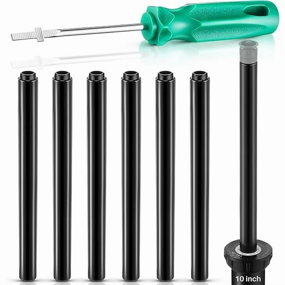 CJB10" Popup Riser Extensions Compatible with Rain Bird 1800, Sprinkler Head Riser Extender with RotorTool Screwdriver Fits 1/2” Male/Female, Garden Lawn Irrigation Spray Head Upgrade, 7 Set