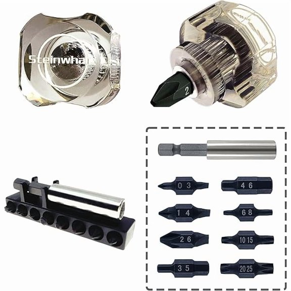 CJB10in1 Short Stubby Mini Screwdriver for tight spots, Cellulose Acetate Fiber Made Handle, Double-headed High Hardness S2 Steel Bits, Exquisite EDC