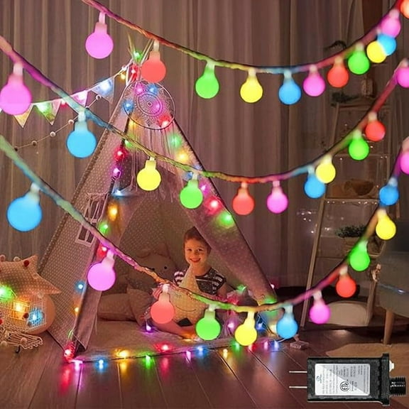 CJB120 LED String Lights 40ft, 8 Lighting Modes Plug in Fairy String Lights for Bedroom Classroom Patio Garden Wedding Party Christmas Tree Outdoor Indoor Decorations Multicolor