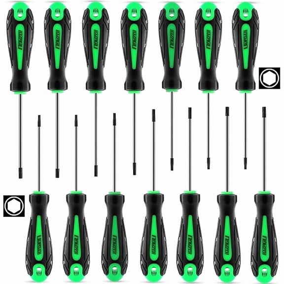 CJB14pcs Mini Hex Screwdriver Set, Metric(0.9mm-3mm) SAE(0.035"-1/8) Hex Allen Wrench Screwdriver Set, Perfect for RC Cars, Quadcopters and Helicopter Car Models (Green)