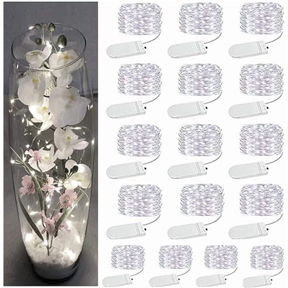 CJB16 Pack LED Fairy Lights Battery Operated - 10FT 30LED Copper Wire Mason Jar String Lights, IP65 Waterproof, Bendable for Indoor/Outdoor, Christmas, Wedding, Party, Camping Decor