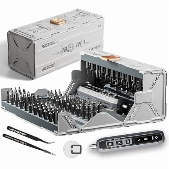 CJB180 in 1 Electric Screwdriver Set, Power Screwdriver, Precision Screwdriver Set, 3 Torque Modes with 162 Magnetic Precision Bits, Screwdriver it for Phone Camera Computer Watch Laptop Drones