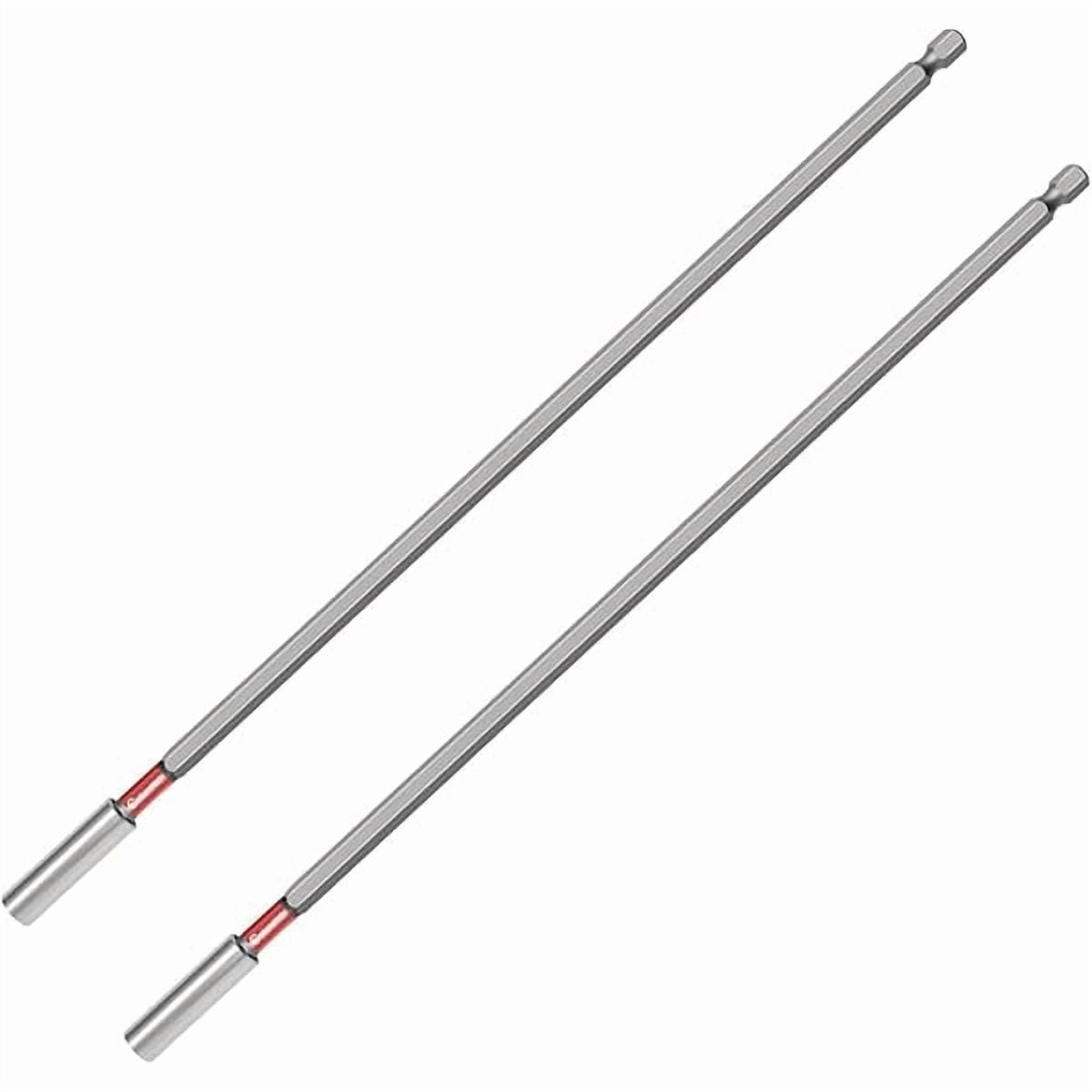 CJB2PCS 12inch Magnetic Drill Bit Extension Holder For Impact Driver,1/4" Hex Shank S2 Steel Magnetic Screwdriver Extension,Drill Bit Extender