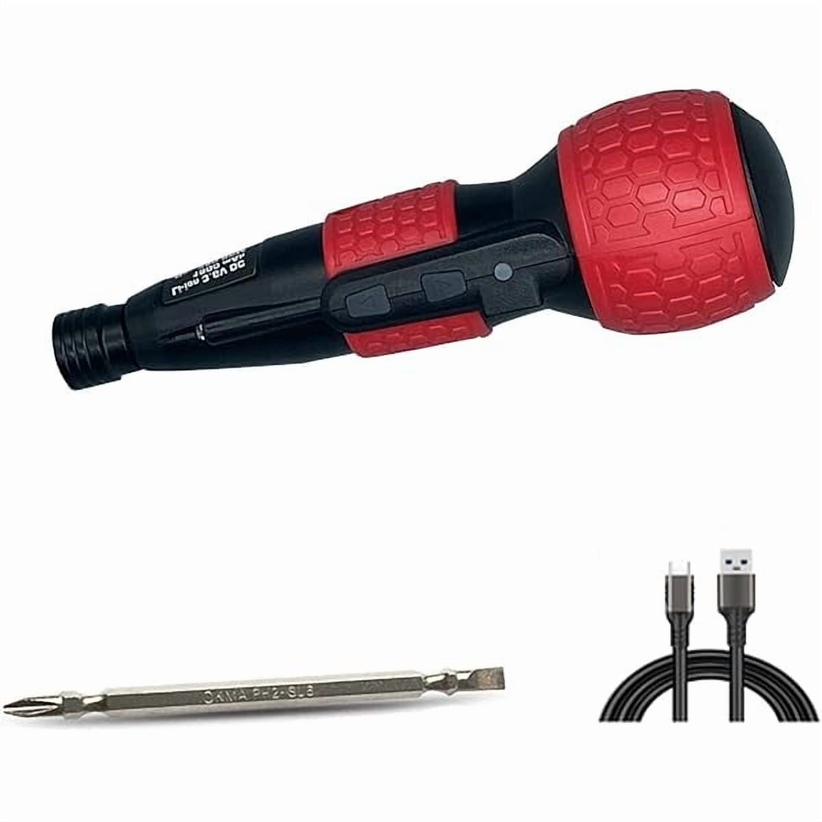 CJB3.6V Cordless Electric Screwdriver Rechargeable portable Mini Rotary Home Gadget，Automatic Manual all in one with LED Light and USB-C Charging Cable RED