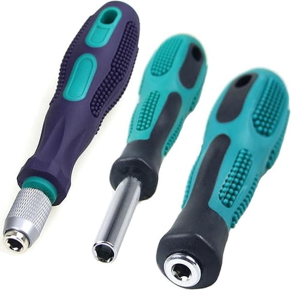 CJB3-Piece 1/4 Hex Screwdriver Bit Holder Handle Set with Quick Change, Magnetic, and Direct Insertion Handles
