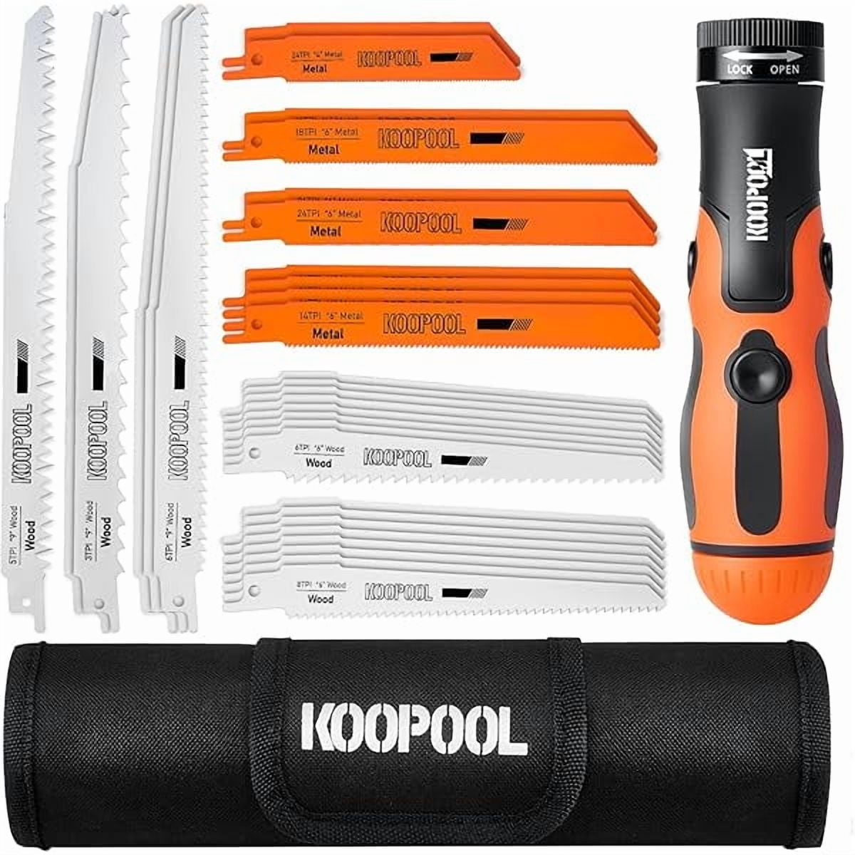 CJB33-Piece Reciprocating Saw Blade Set – Metal & Woodcutting Blades with 2-in-1 Manual Saw and Screwdriver, Organizer Pouch Included