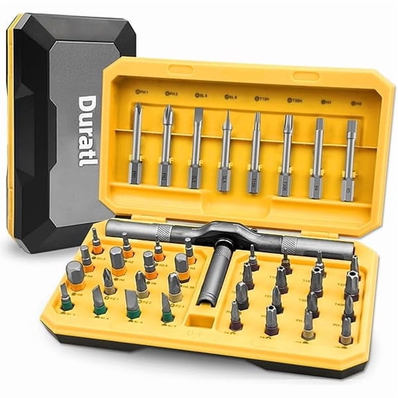 CJB42 in 1 Magnetic Screwdriver Set with 40pcs Magnetic Bits, DIY Ratchet Screwdriver Set with Detachable Ratchet Handle, Portable Compact Repair Tool Kit for Furniture, Computer & Bicycle Repair