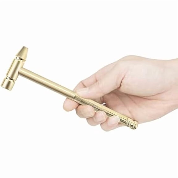 CJB6 in 1 Mini Multifunction Hammer & Screwdriver Hand Tools Ideal for Watchmaker Jewelers and Eating Walnuts. (Gold)