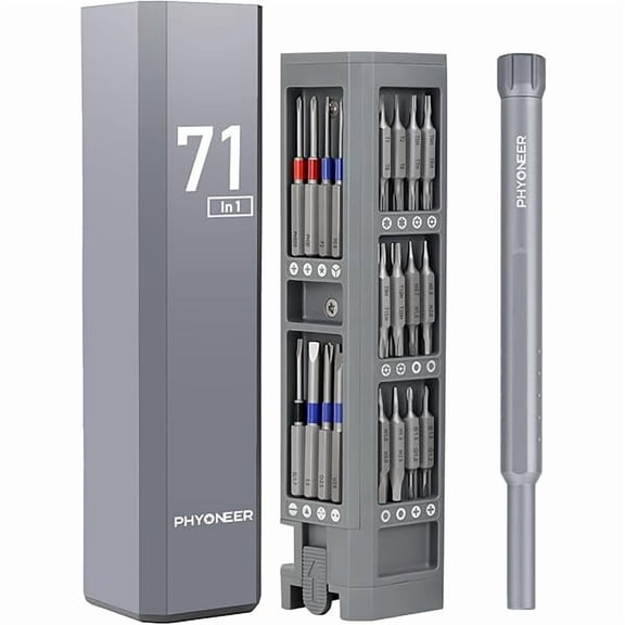 CJB71 in 1 Small Precision Screwdriver Set, Mini Screwdriver Set,Micro Repair Tool Kit,Multi-Bits Screwdriver with Pop-up Magnetic Metal Case,360Spin,for Phone,Watch,PC,Cameras,PS5,PS4,Toys