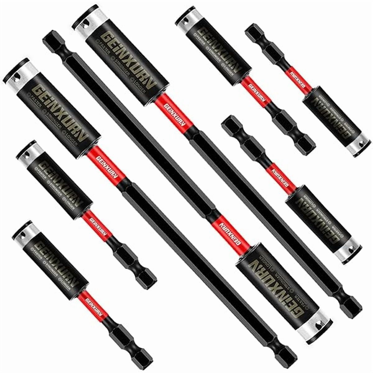 CJB8PACK Impact Magnetic Screwdriver Bit Holders, Extension Socket Drill Bit Holder S2 Alloy Steel Hex Shank Quick-Change Drill Bit Guide（3inches and 6inches）