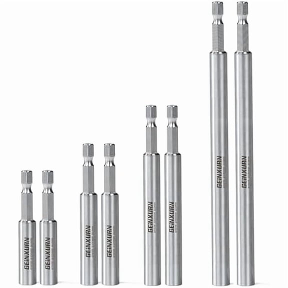 CJB8Pc Stainless Screwdriver Bit Holders, Extension Socket Drill Bit Magnetic Holder Hex Shank Quick-Change Drill Bit Guide (2.5346)