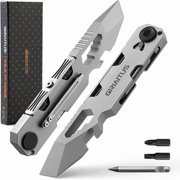 CJBEDC Pry Bar Multitool with Bi-Directional Ratchet Screwdriver & Everlasting Pen, Wrenches, Crowbar, Bottle and Box Openers - Your Versatile Companion for Everyday Carry and Camping Accessories