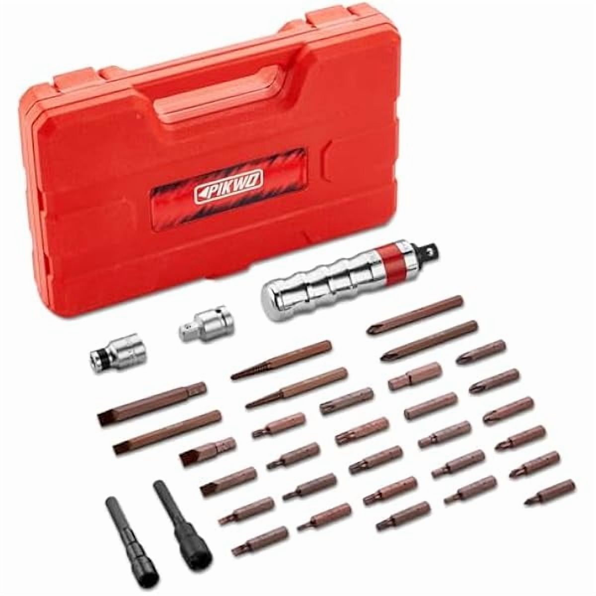 CJBHand Manual Reversible 35PCS Master 1/2-inch 3/8-inch Impact Driver Set Extractor- Impact Screwdriver S2 Steel Disengage Rusted Fasteners or Frozen Bolts