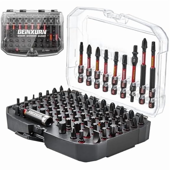 CJBImpact Screwdriver Bits Set, 83Pieces Magnetic Muliti S2 Steel Phillips/Slotted/Square/Torx/Hex Insert Power Bits Tips Set with Impact Bit Holder and Socket Adapter (Black Storage Box Case)