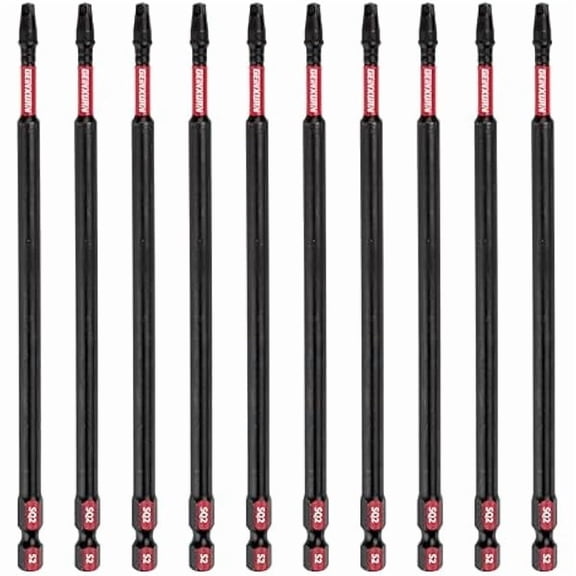 CJBImpact Tough #2 Square 6 in. Power Driver Bits,10Pack SQ2 Screwdriver Bits Set 6Long Impact Bit,Bulk