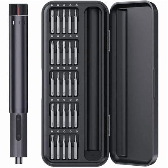 CJBMini Electric Screwdriver, Precision Screwdriver Set with 24 Magnetic Bits Rechargeable Magnetic Small Set for PC Building Electronic Phone Camera Laptop Watch Camera Repair Kit