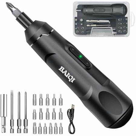 CJBMini Electric Screwdriver Set,3.7V 800 MAH USB-C Rechargeable Cordless Rotary Tool With 20 pcs Bits Set For Install or Repair