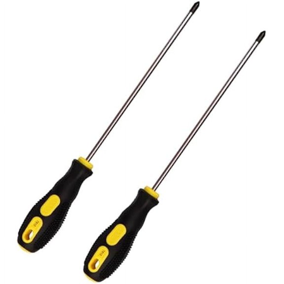 CJBPhillips Screwdriver 8 inch long Screwdrivers Length Shank Screwdriver Magnetic Tip PH2 Cross Head Screwdrivers 2Pcs （8 Inch Shaft）