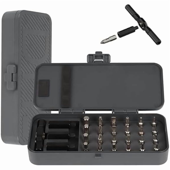 CJBRatchet Screwdriver Set 24 in 1 Precision Bit Set, Limoruns Tools Magnetic Ratcheting Screwdriver with Detachable Handle and Compact Case for Electronics, Watches, DIY, and Home Repairs (Gray)