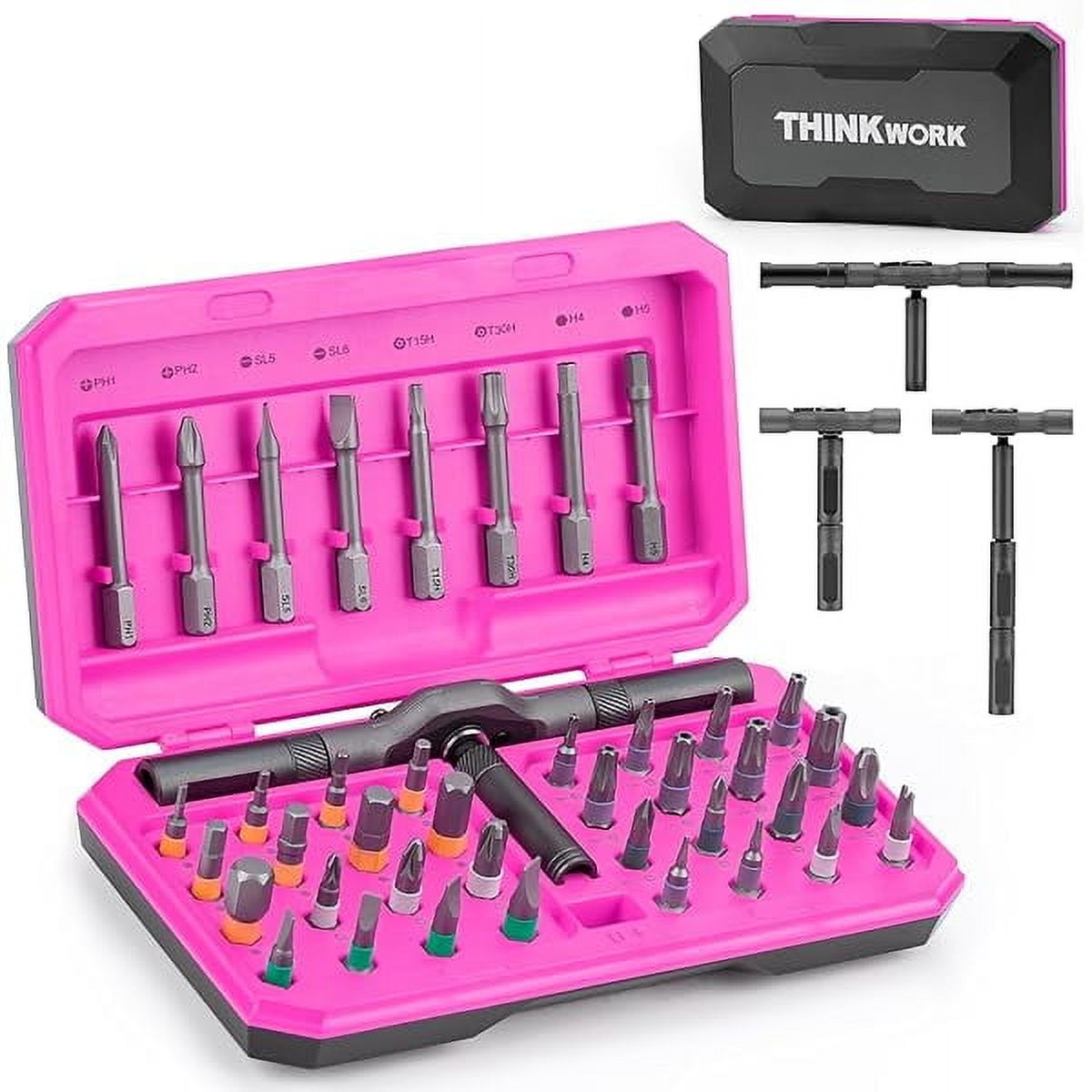 CJBRatchet Screwdriver Set, 42-in-1 Magnetic Bit Screwdriver Set With Detachable Ratchet Handle, Repair Tool Set for Furniture, Computers, Bicycles and DIY Project, Screwdriver Tool Kit for Women