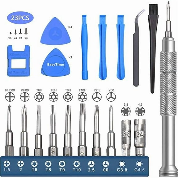CJBRepair Tool Kit for Nintendo Xbox PS5 PS4, 23 in 1 Triwing Screwdriver Set with T6 T8 T9 T10 Torx 3.8 4.5 Gamebit for Switch Joycon Gamecube Controller NES SNES N64 3DS