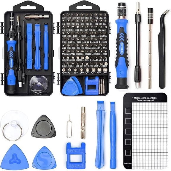 CJBSHARDEN Precision Screwdriver Set, 122 in 1 Electronics Magnetic Repair Tool Kit with Case for Repair Computer, PC, Cellphone, Game Console, Watch, Eyeglasses etc (Blue)