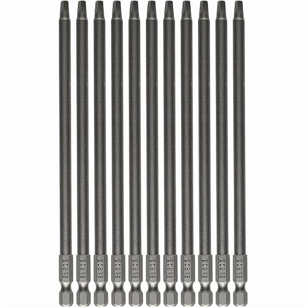 CJBSquare Head Screwdriver Bit Set 10PCS SQ2 1/4 Inch Hex Shank 6 Inch/150 mm S2 Steel with Magnetic for Power Screwdriver Drill Impact Driver
