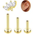 thumbnail image 2 of Tragus Piercing Jewelry 16g G23 Titanium Flat Back Stud Earrings 16g Hypoallergenic Cartilage Tragus Jewelry O 519621 2 of 14