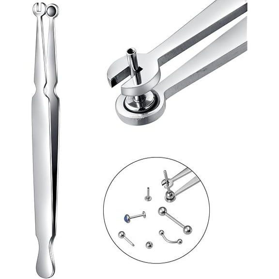 CJBZLC Multi-Purpose Piercing Clamp Tool,Piercing Removal Tool-Perfect to Change and Remove Cartilage,Lip and Nose Jewelry Remove Ball Back Earrings