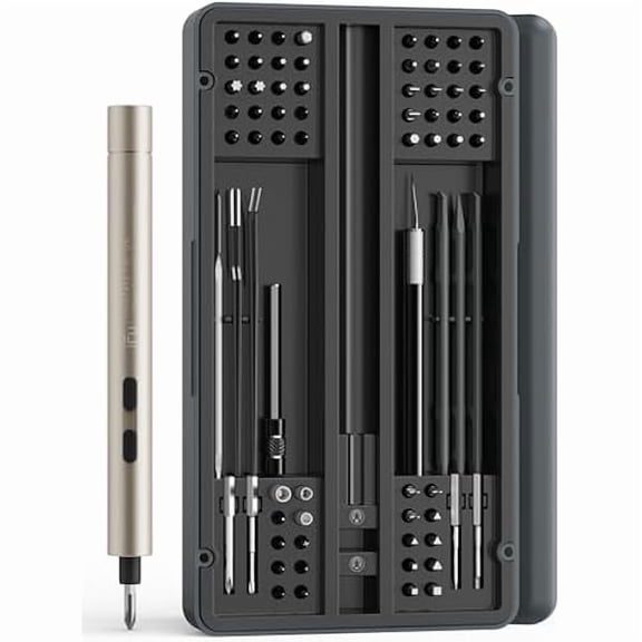 CJBiFu Mini Electric Screwdriver, 90 in 1 Precision Screwdriver Set  Small Cordless Power Screwdriver with LED Light & 64 Magnetic Bits, Repair Tool for Phone Laptop Camera Watch Computer