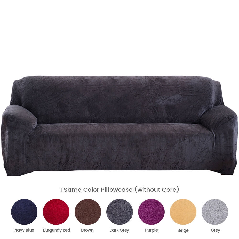 CJC 1/2/3/4 Seater Couch Sofa Slipcover Protector Velvet Stretch Plush Thick Sofa Covers