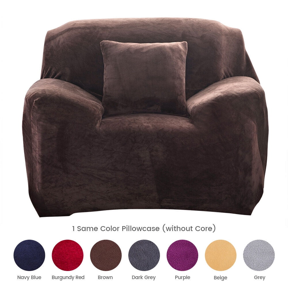 CJC 1/2/3/4 Seater Couch Sofa Slipcover Protector Velvet Stretch Plush Thick Sofa Covers