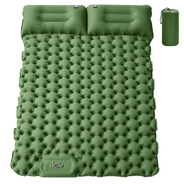 Hikenture Double Sleeping Pad For 2 Person Camping - 4 Inch Inflatable Mattress With Foot Pump