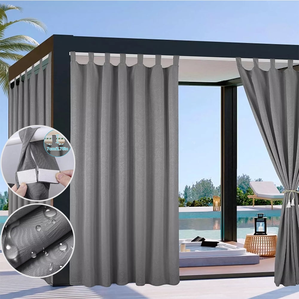CJC 2024 New Outdoor Waterproof Curtain Patio Blackout Curtains With ...