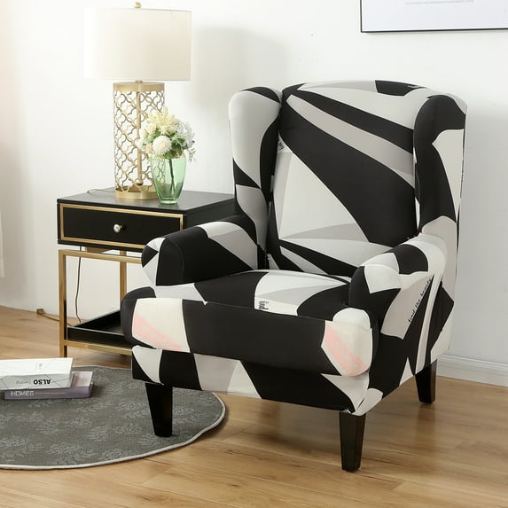 CJC 2pcs Wing Chair Slipcovers Spandex Stretch Wingback Armchair Chair Covers Soft Washable Sofa Covers Universal Furniture Protector