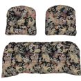 thumbnail image 1 of CJC 3 Piece Wicker Chair Cushions, Patio Loveseat and Chair Seat Cushion Set for Outdoor Indoor Furniture, Black Flowers, 1 of 9