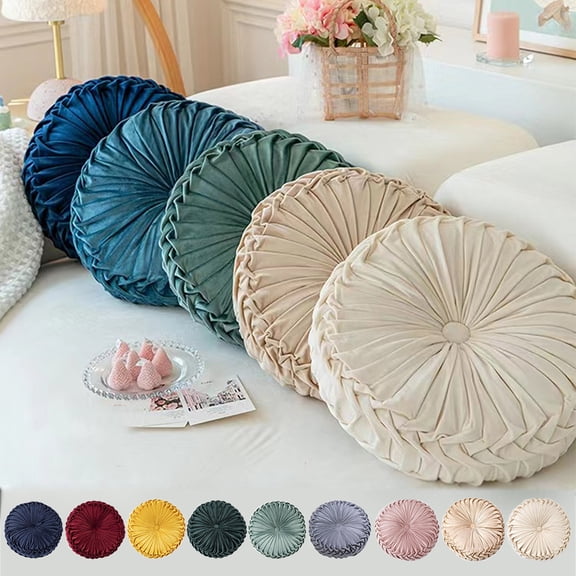 CJC 3D Pumpkin Round Velvet Cushion Sofa Decoration for Sofa Bed Chair Floor