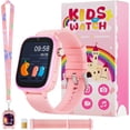 thumbnail image 1 of CJC 4G Smartwatch, Kids Watch for Kids with SIM Card, 47 Exciting Games, Two-Way Calling Feature, SOS Emergency Call Button Ideal for Kids Aged 3-12, Children’s Cell Phone Alternative (Rose Red), 1 of 14