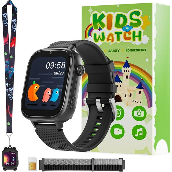CJC 4G Smartwatch, Kids Watch for Kids with SIM Card, 47 Exciting Games, Two-Way Calling Feature, SOS Emergency Call Button Ideal for Kids Aged 3-12, Children’s Cell Phone Alternative (Rose Red)