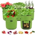 thumbnail image 1 of CJC 5 Pack Potato Grow Bags, 7 Gallon Vegetable Planter Containers, Fabric Planting Pots, Breathable Nonwoven Tomato Growing Gags, (Green), 1 of 15