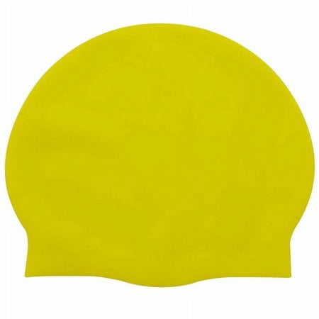 CJC Adult Silicone Swimming Cap Premium Ear Protector Elastic Waterproof Caps, (Yellow, 23cm*19.5cm)