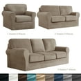thumbnail image 1 of CJC Armchair Sofa Cover for 1-Seater, 3-Piece Velvet Couch Slipcover with Separate Backrest and Cushion Cover, 9 Colors, 1 of 9
